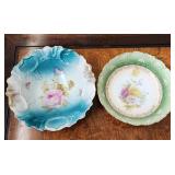 Lg. Hand Painted Floral Vegetable Bowls Victorian