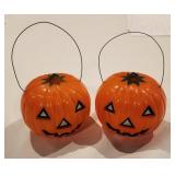 Vintage Blow Mold Jack-o-Lanterns, Wire Handle