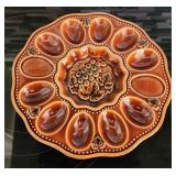 Norleans Slip Glaze Deviled Egg Plate 1960s