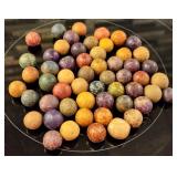 50+ Antique Clay Marbles with Vibrant Colors