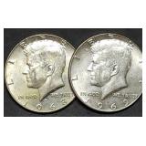 1968 & 1969 Kennedy 40% Silver Half Dollars