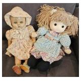 Antique Composition Baby Doll & Cloth Doll