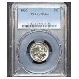 1937 Buffalo Nickel PCGS MS64 Slab