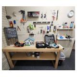 Hobby Room Tools, Work Bench, Peg Board, etc.