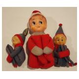 3 Vintage Japan Knee Hugger Pixie Elves Christmas