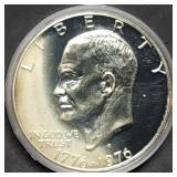 1976 Bicentennial Proof Silver Ike Dollar in