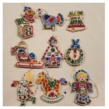Vtg Handmade Felt/Sequin Christmas Ornaments