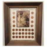 Lincoln Memorial Coins Penny Collection Framed