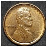 1909 VDB Lincoln Wheat Cent BU Red 1st Year