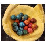 20+ Red & Turquoise Antique Clay Marbles