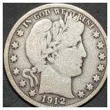 1912-D Barber Silver Half Dollar
