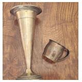 Sterling Silver Childs Cup & Trumpet Vase