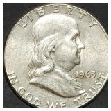 1963 Franklin Silver Half Dollar