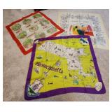 3 Vintage Tourism Silk Scarfs Hollywood, etc.