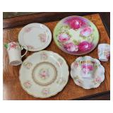 Cabbage Rose Motif Hand-Painted Selection