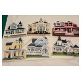 6 Vintage Shelias Houses 3D Shelf Sitters