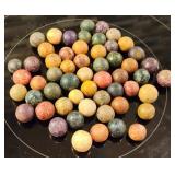 50+ Antique Clay Marbles with Vibrant Colors