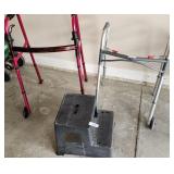 2 Folding Walkers & Step Stool