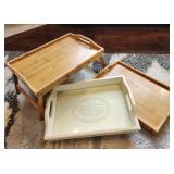 3 Serving / Tea Trays, 2 with Folding Legs