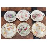 6 Lovely Floral Cup & Saucer Sets