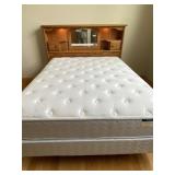 Queen Bed with Lighted Oak Headboard