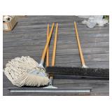 Squeegee, Push Broom and Mop