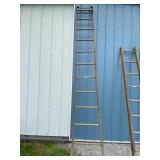 12' Wood Straight Ladder