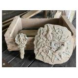 Wood Crate and Resin Lawn Ornaments