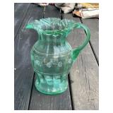 Green Enameled Pitcher