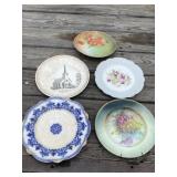 Flow Blue and Hand Painted Plates