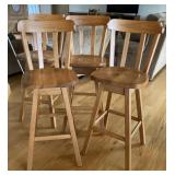 4 - Oak Swivel Barstools