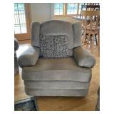 Swivel Rocker Recliner with Throw Pillow