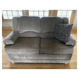 2 Cushion Love Seat with Throw Pillow