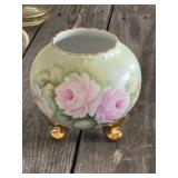 Hand Painted Footed Rose Bowl