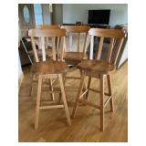 4 - Oak Swivel Barstools