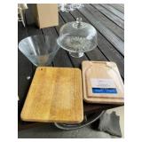Cutting Boards and Cake Stand