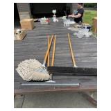 Squeegee, Push Broom and Mop