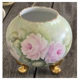 Hand Painted Footed Rose Bowl