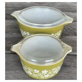 2 pcs Pyrex with Lids