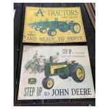 2 - Metal John Deere Farm Signs