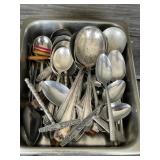 Stainless Pan with Flatware