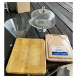 Cutting Boards and Cake Stand