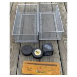 Hockey Pucks, Indian Pencil Box & More