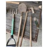 Tools inc/ Shovel, Fork Pickaxe