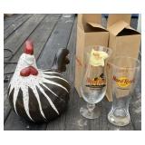 Ceramic Chicken Hard Rock Glasses