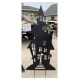 6' Silhouette Metal Spooky House