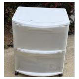 Two Drawer Plastic Storage Cabinet