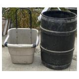 Poly Barrel & Plastic Lawn Cart