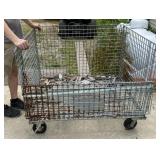 Rolling Wire Crate w/ Folding Side