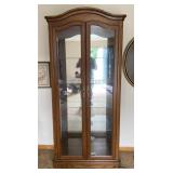 Oak Lighted Curio Cabinet